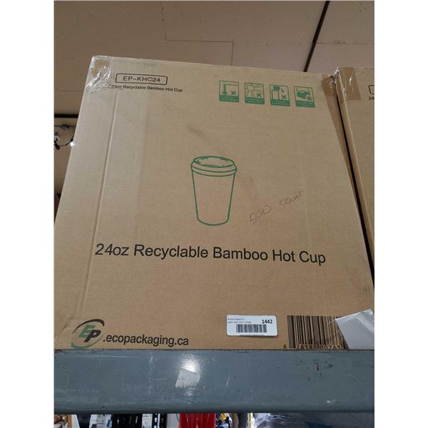 24 oz recyclable bamboo hot cups 500 count