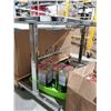 Image 3 : Chrome and white retail merchandise display table on wheels