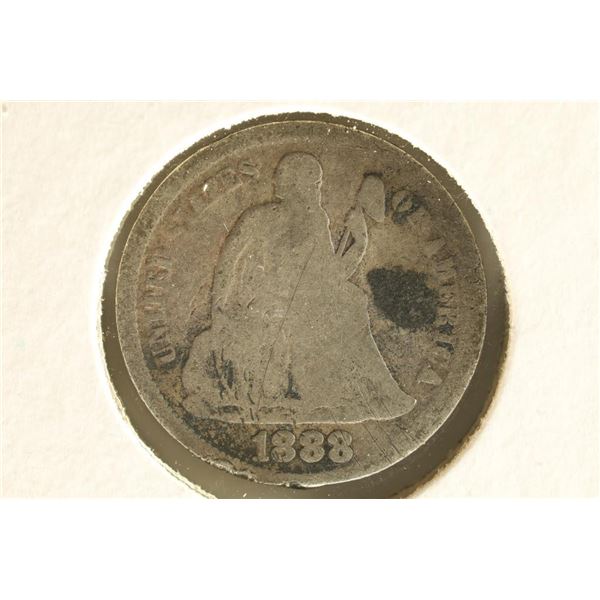 1888 SILVER SEATED LIBERTY DIME