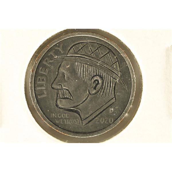 HOBO DIME ON A 2020-D ROOSEVELT DIME BRILLIANT UNC