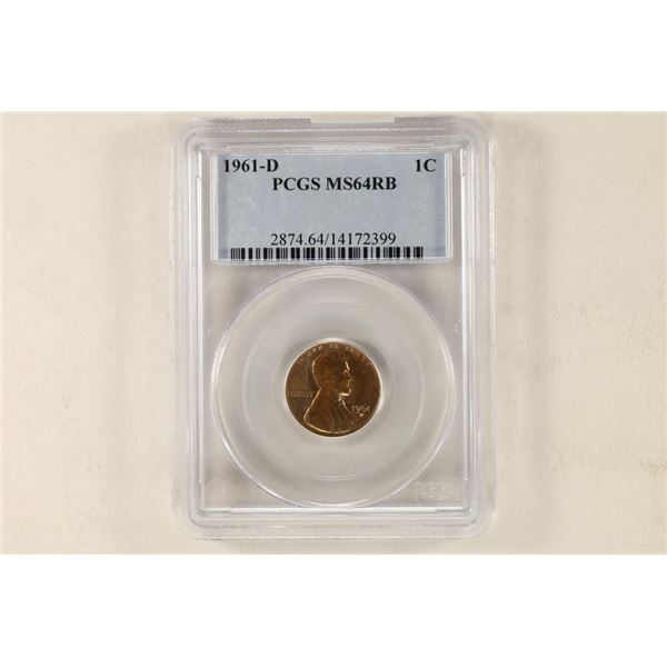 1961-D LINCOLN CENT PCGS MS64RB