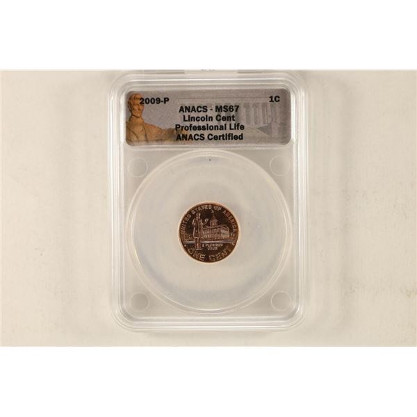 2009-P LINCOLN CENT PROFESSIONAL LIFE ANACS MS67