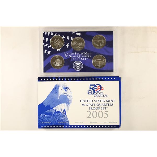 2005 US 50 STATE QUARTERS PROOF SET WITH BOX