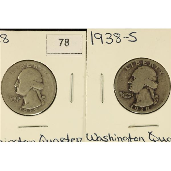 1938 & 1938-S WASHINGTON SILVER QUARTERS