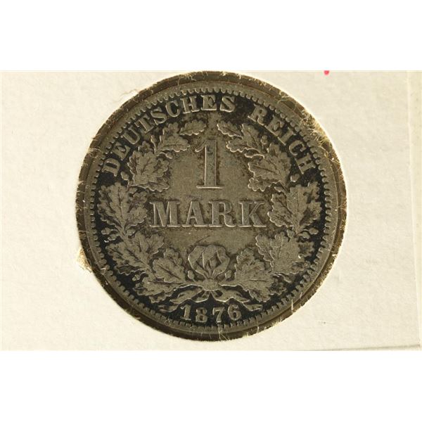 1876-A GERMAN SILVER 1 MARK .1606 OZ. ASW