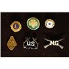 Image 1 : 6 ASSORTED PIN BACKS: US NAVY, "MASTER GUNNER"