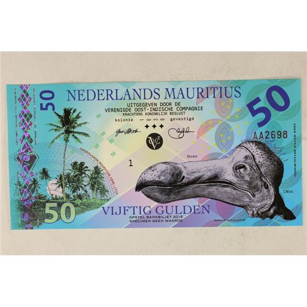 2016 NEDERLANDS MAURITIUS 50 GULDEN COLORIZED