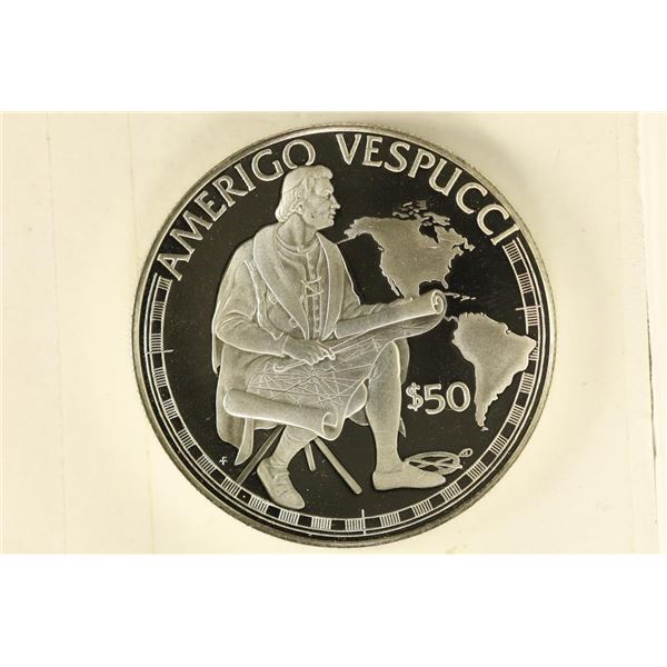 1988 COOK ISLAND SILVER PF  AMERIGO VESPUCCI 