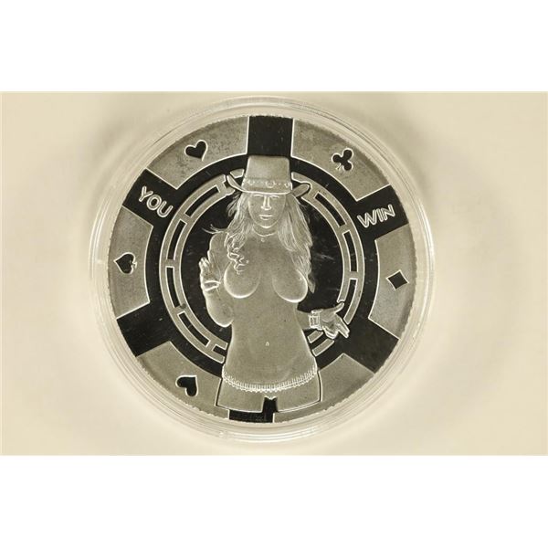 1 TROY OZ .999 FINE SILVER PF ADULT THEMED ROUND