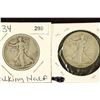 Image 1 : 1934 & 1934-S SILVER WALKING LIBERTY HALF DOLLARS