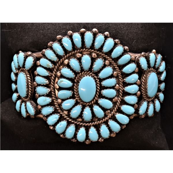 Zuni Sterling Cluster Bracelet by Diane Lonjose