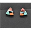 Image 1 : Touch of Santa Fe Navajo Sterling Inlay Earrings