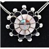Image 5 : Zuni Sterling Inlay Sun Face Necklace