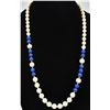 Image 1 : Chinese Ivory and Lapis Bead Necklace