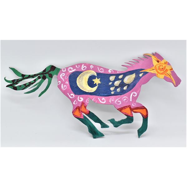 Laser Cut Hand Painted Metal Art Horse