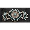 Image 1 : Zuni Sterling Needlepoint Turquoise Cuff Bracelet