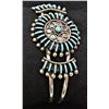 Image 2 : Zuni Sterling Needlepoint Turquoise Cuff Bracelet