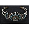 Image 5 : Zuni Sterling Needlepoint Turquoise Cuff Bracelet