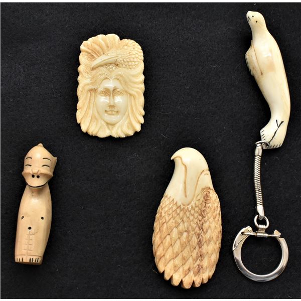 4 Carved Ivory Collectibles