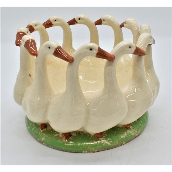 Japanese Gaggle of Geese Ceramic Pottery Planter