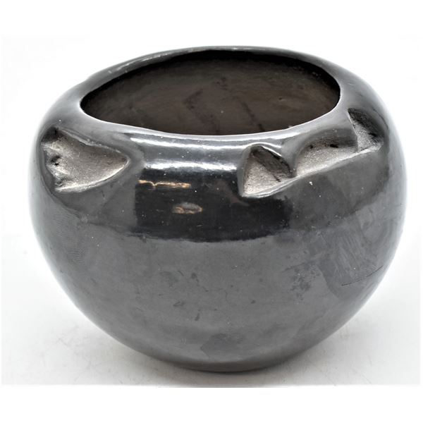 Vintage Santa Clara Deeply Carved Pottery Bowl