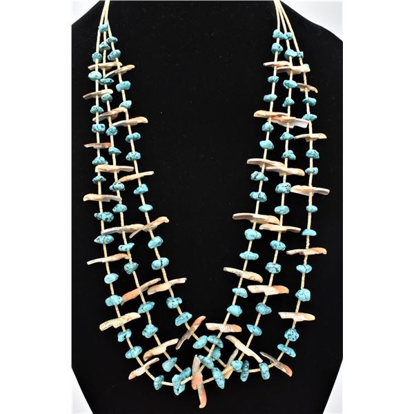 Santo Domingo Turquoise and Bird Fetish Necklace