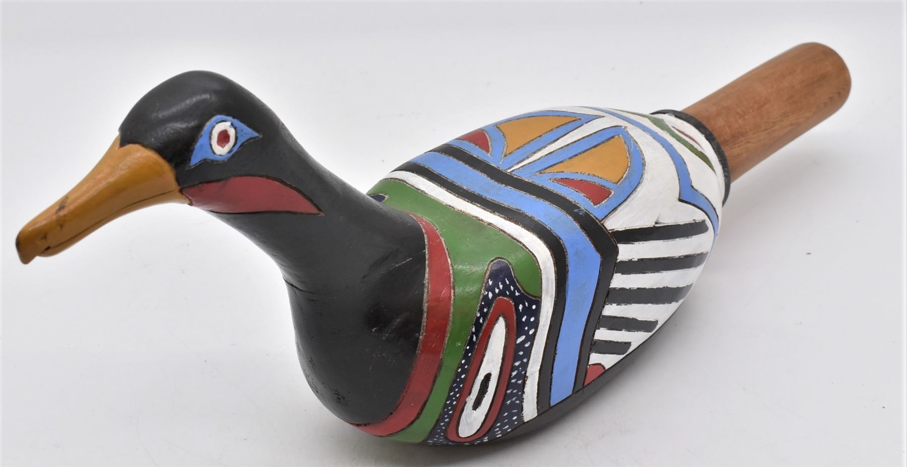 Northwest Coast Hand Painted Loon Rattle