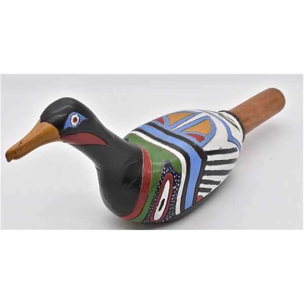 Northwest Coast Hand Painted Loon Rattle