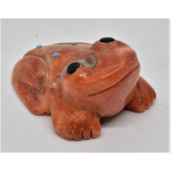 Zuni Apple Coral Frog by Georgette Quam