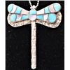 Image 1 : Zuni Sterling Inlay Dragonfly Pin Pendant