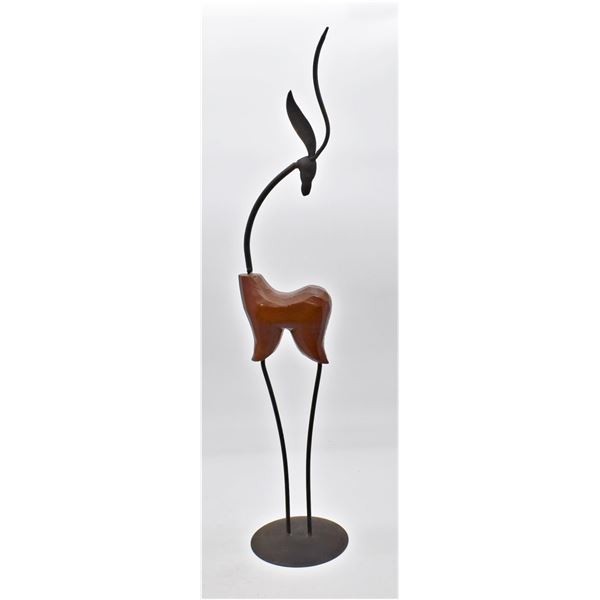 African Metal Art and Wood Gazelle