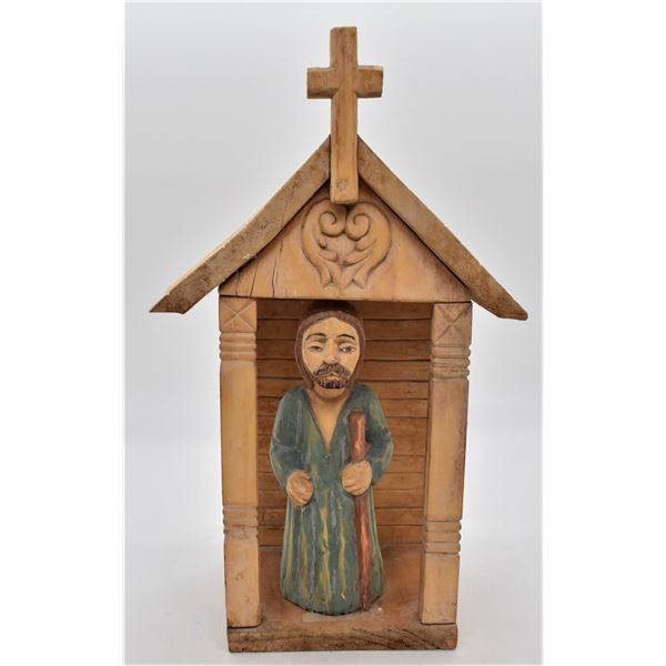 Polish Carved Wood Saint in Alter by S. Szvmczvk