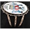 Image 2 : Large Navajo Sterling Inlay Crown Dancer Bracelet
