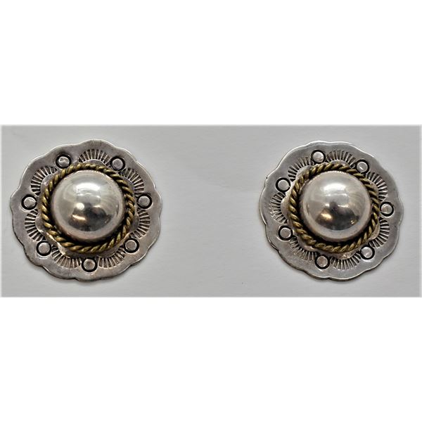 Sterling Concho Pierced Post Earrings