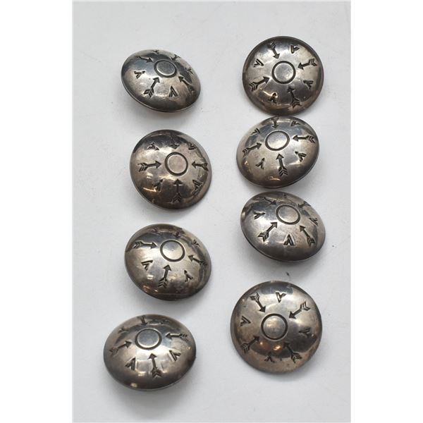 8 Historic Native American Sterling Buttons