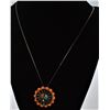 Image 2 : Zuni Inlay Sun Face Pin Pendant Necklace