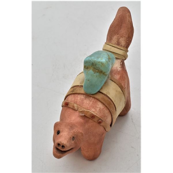 Vintage Native American Navajo Pottery Animal