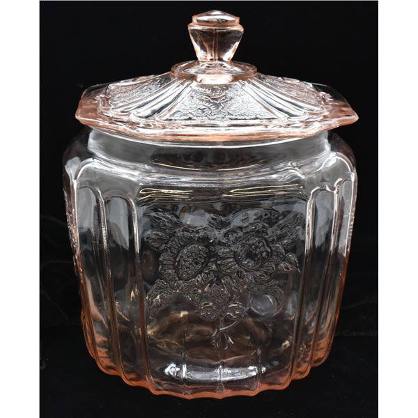 Pink Glass Lidded Candy Dish