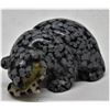 Image 1 : Chinese Carved Snowflake Obsidian Bear Fetish