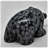Image 3 : Chinese Carved Snowflake Obsidian Bear Fetish