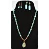 Image 1 : Morenci Turquoise Necklace & 2 Pairs of Earrings