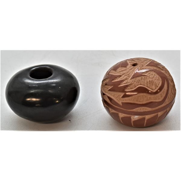 2 Miniature Native American Pottery Jars
