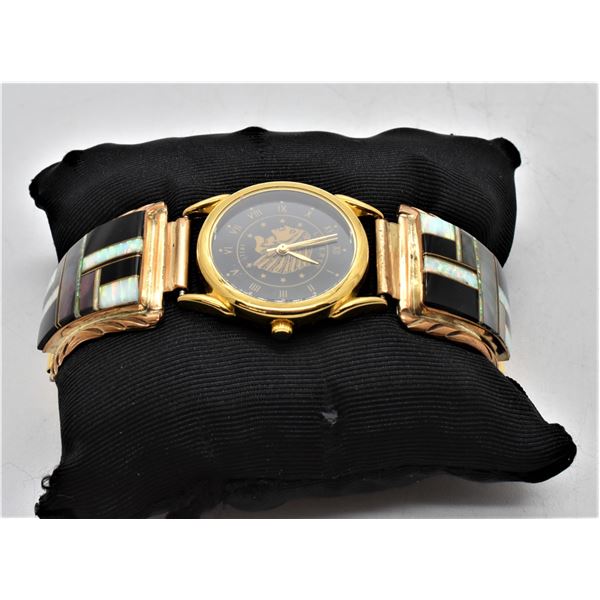 Navajo Gold Filled Sterling Watch Band by Yazzie