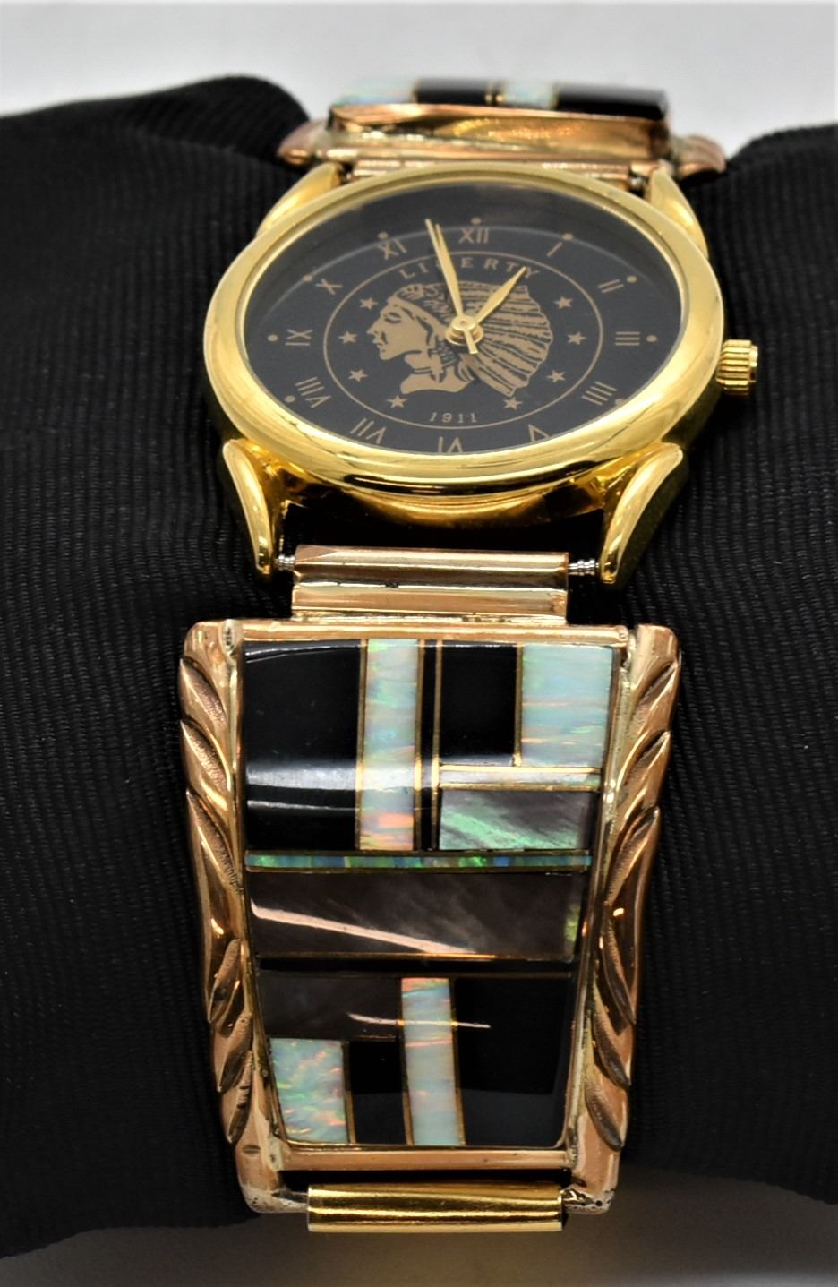 Navajo Gold Filled Sterling Watch Band by Yazzie