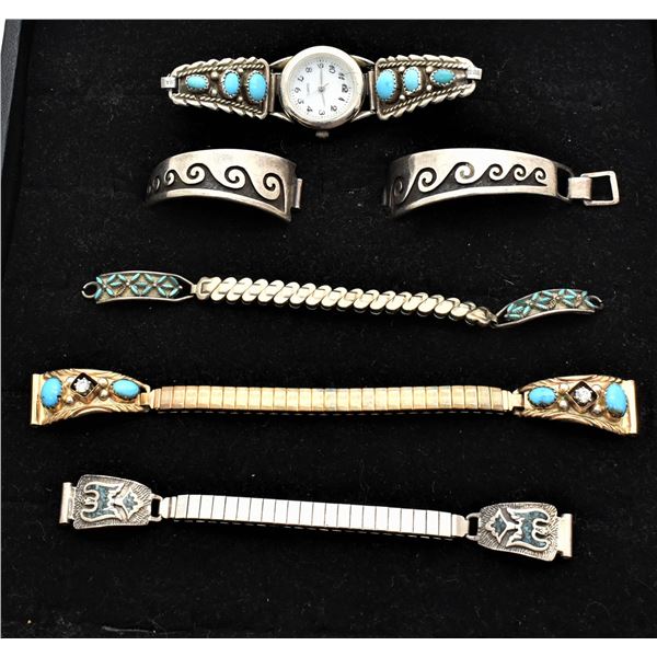5 Native American Sterling Watch Bands