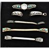 Image 1 : 5 Native American Sterling Watch Bands
