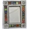 Image 1 : Mexican Pierced Tin and Tile Mirror