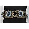 Estate Mexican Silver and Faceted Glass Bracelet
