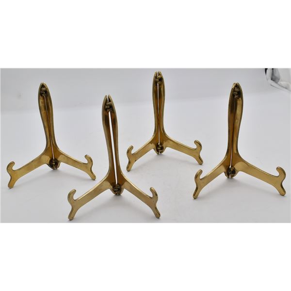 4 Solid Brass Plate Stands