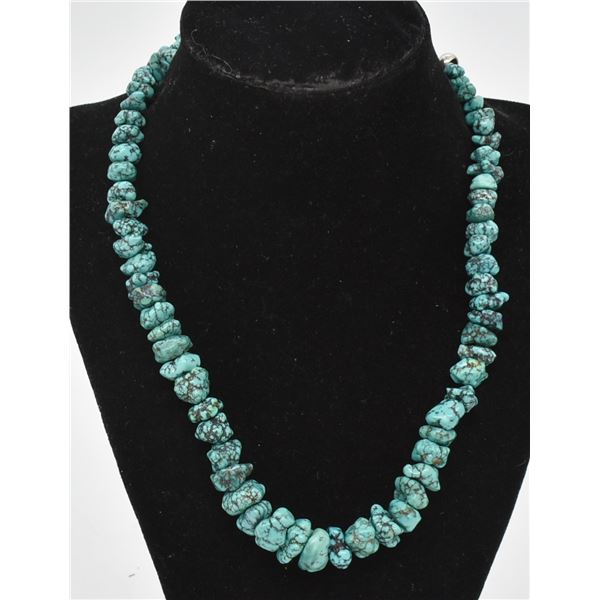 Navajo Morenci Turquoise Nugget Necklace